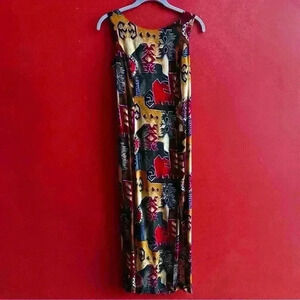 Vintage Dawn Joy multicolor southwestern print midi dress size 5-6